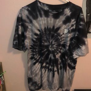 primitive black and white tie dye t-shirt